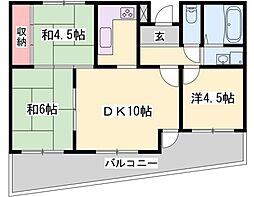 ラブリー姫路手柄山 3DKの間取図画像