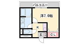 ラフィネ 1Kの間取図画像