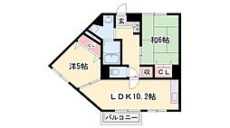 サンセール3 2LDKの間取図画像
