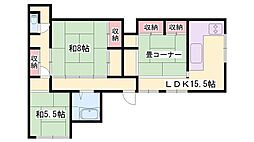 児島ビル 2LDKの間取図画像