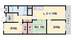 赤穂駅北ハイツ 3LDKの間取図画像