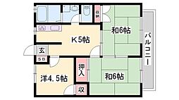 サンシティ北新在家A棟 3Kの間取図画像