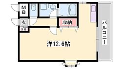 エクセルコート ワンルームの間取図画像