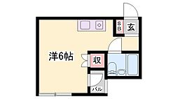 フローラル北平野 ワンルームの間取図画像
