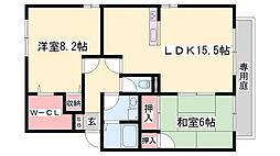 カームフォレスト 2LDKの間取図画像