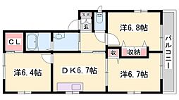 フローラル白浜2 3DKの間取図画像