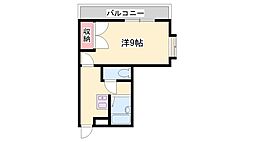 リバーサイド市川 1Kの間取図画像