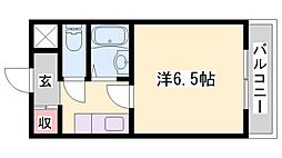 BASE1北姫路 1Kの間取図画像