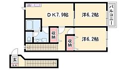 インプレス1 2DKの間取図画像