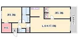 キャッスルコート御立唐立 2LDKの間取図画像