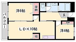 ドミール101 2LDKの間取図画像