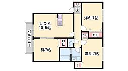 ソレイユ細江 3LDKの間取図画像