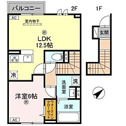 インフィニティ北之丁 1LDKの間取図画像