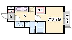 メゾン・アラモード 1Kの間取図画像