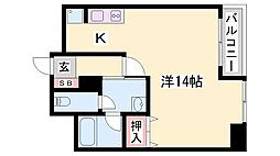 KEIマンション 1Kの間取図画像