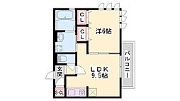 J・アメニティ北今宿 1LDKの間取図画像