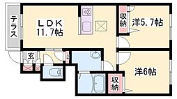 シャーメゾン青山北 2LDKの間取図画像