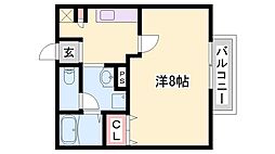アパートメントハウス京口 1Kの間取図画像