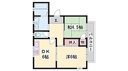 フローラルハイツ 2DKの間取図画像