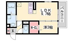 ボナール駅前 1LDKの間取図画像