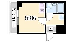 朝日プラザサウスコア姫路 ワンルームの間取図画像