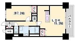 パレーブランシェ 1LDKの間取図画像