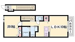 ハウスUOE1棟 1LDKの間取図画像