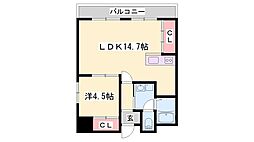 シャトー三和3号館 1LDKの間取図画像