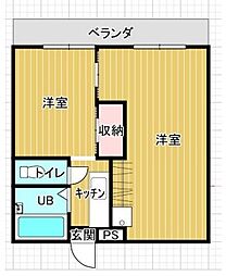 セントポーリア第一栄和ビル 1LDKの間取図画像