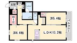 オカバ姫路網干シャーメゾン 2LDKの間取図画像