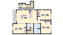 カーサ・トレスA棟 3LDKの間取図画像