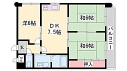 ロイヤルコーポ野田 3DKの間取図画像