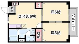 エスポワール三木 2LDKの間取図画像