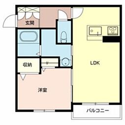 カーサリープ 1LDKの間取図画像