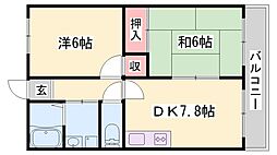 メゾン大半田 2DKの間取図画像