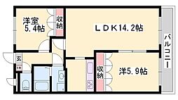 グランパークス 2LDKの間取図画像