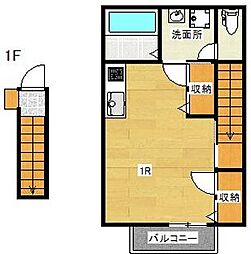 リガーレ天神西 ワンルームの間取図画像