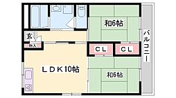 福沢ビル 2LDKの間取図画像