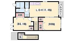 ラフレシールあぼしC 2LDKの間取図画像