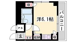 藤和シティコア姫路駅前 ワンルームの間取図画像