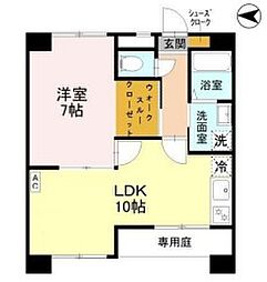 土井ハイツ北条口 1LDKの間取図画像