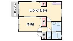 ルシエール的形B棟 2階/-