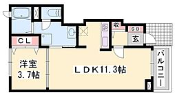 ラフレシールR 1LDKの間取図画像