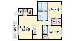 チェリーヒルズ 2LDKの間取図画像