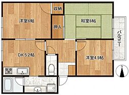 ヒル・クレストセリウ1 3DKの間取図画像