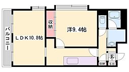 キャッスルコート辻井 1LDKの間取図画像