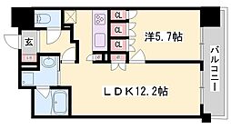サクラメント駅南大路 1LDKの間取図画像
