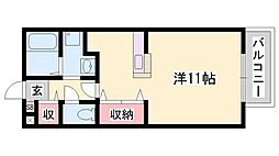 プランドール中広 ワンルームの間取図画像