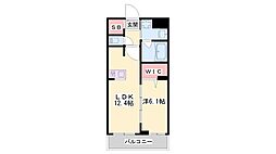 姫路市市之郷マンション 1LDKの間取図画像