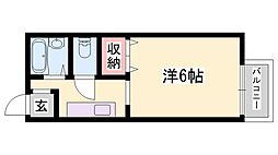 サンライフアイE棟 1Kの間取図画像
